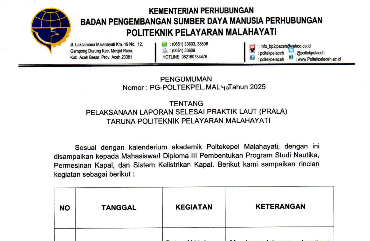 LAPOR DIRI MAHASISWA PRALA